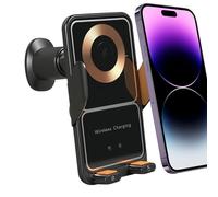 Support Chargeur Voiture Sans Fil | Support Chargeur Téléphone Rotation 360 Degrés pour Voiture - Fixation Automatique Antichoc Et Détection Automatique Charge Rapide 15W Sans Fil Pour Tableau De Bord