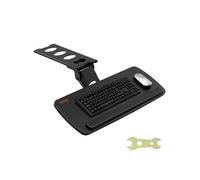VEVOR Support Clavier 63,5x25 cm Plateau pour Clavier et Souris Coulissant sous Bureau Charge Max 5 kg Tablette Coulissante Clavier Fixation Facile Hauteur et Angle Réglable pour PC Bureau Domicile