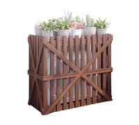 Support Climatiseur Exterieur pour Climatiseur, Cache en Bois Épais, Cache Clim pour Climatiseur, Écran de Confidentialité Extérieur, Support D'affichage Décoratif ( Color : Brown , Size : 105*50*95CM