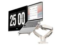 Support combiné for moniteur deux en un for ordinateur portable, support d'ordinateur externe à double écran, bras mécanique, radiateur de rehaussement de bureau, support pliable suspendu, étagère ver