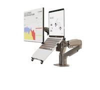 Support combiné for moniteur deux en un for ordinateur portable, support d'ordinateur externe à double écran, bras mécanique, radiateur de rehaussement de bureau, support pliable suspendu, étagère ver