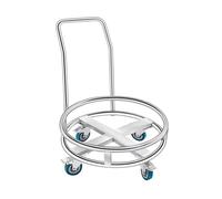 Support commercial en acier inoxydable pour marmites et chariot à roulettes Base mobile pour bouteille de gaz et poubelle Design anti-retournement pour conteneurs ronds. Idéal pour une utilisation