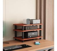 Support compact en bois pour platine vinyle avec pieds amortisseurs | Convient pour la maison, le bureau, une salle audiovisuelle, les DJ et le home cinéma(Black,Triple-layer)