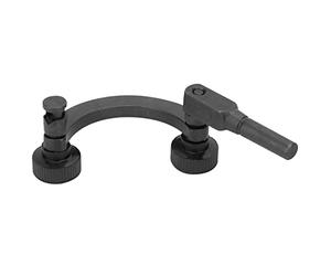 Support comparateur à tige courbe acier noir 8mm | Acier traité noir pour longue durée de vie, support stable pour mesures précises en atelier