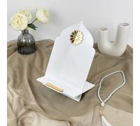Support coran | Table de lecture verticale du Coran - Cadeau islamique unique et personnalisé (blanc)