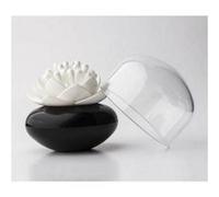 Support cotons tiges - Lotus Blanc et Noir Multicolore G