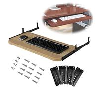 Support coulissant pour clavier et souris avec étagère à tiroir, plateau pour bureau et table PC, plateau de clavier sous le bureau, solution gain de place