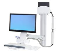 Ergotron – Système Sit‑Stand Combo 45‑273‑216 – Kit montage écran LCD, clavier, support CPU – Blanc