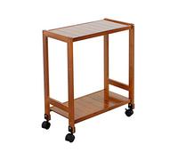 Support CPU/Support Processeur CPU Support à double couche réglable CPU Panier Panier Tour de bureau mobile Pc Stand de plancher d'accueil avec roues de roulettes de verrouillage, brun Support De Boît