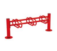 Support cycles Province Inox brossé RAL3020 - 3 places - simple face - PROCITY - 207364.3020