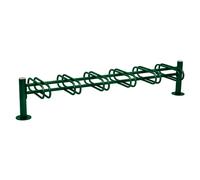 Support cycles Province Inox brossé RAL6005 - 6 places - double face - PROCITY - 207323.6005