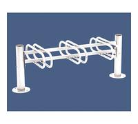 Support cycles Province Inox brossé RAL9010 - 3 places - double face - PROCITY - 207353.9010