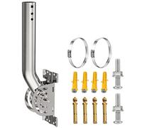 Support d’Antenne Mural 30 cm en Acier Inoxydable 430, Mât en J Réglable à 3 Vis, Fixation Mur/Toit/Poteau pour Antenne TV, Pont WiFi, CPE, Point d’Accès, Station Météo