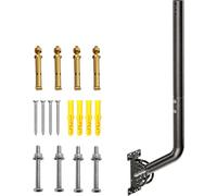 Support d’Antenne Réglable 71 cm avec Mât Ø35 mm, Fixation Murale, Toit et Gouttière, Support Pivotant en Acier Peint, Kit pour Antenne TV, WiFi, Station Météo, Noir