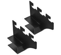 Support D’étagère en Acier Inoxydable 2 Pièces Noir | Rayonnages de Supermarché et Présentoirs de Papeterie, Usage Polyvalent, Lot de Fixation Discret