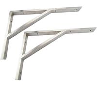 Support D’étagère Robuste en Acier Inoxydable Solide Support D’étagère D’Angle Joint Support à Angle Droit étagère Murale pour Garage Familial, White, 55cm