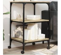 Support d imprimante 3 niveaux chêne sonoma 50x41x75 cm