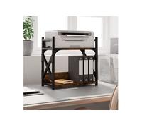 Support d imprimante à 2 niveaux chêne fumé 40x20x40 cm