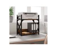 vidaXL Support d'imprimante à 2 niveaux – Chêne fumé – 40×20×40 cm