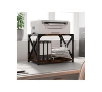 Support d imprimante à 2 niveaux chêne fumé 44x26x31,5 cm