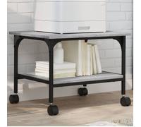 vidaXL Support d'imprimante 2 niveaux avec rangement, roulettes, organisateur de dossiers Sonoma gris