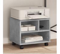 vidaXL Support d'imprimante avec roulettes Gris béton 41x32x34,5 cm