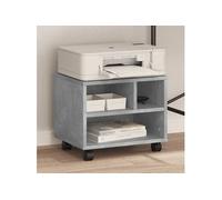 Support d imprimante avec roulettes gris béton 41x32x34,5 cm