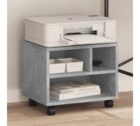 Support d imprimante avec roulettes gris béton 41x32x34,5 cm Gris