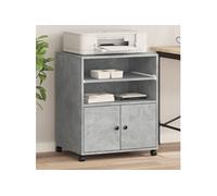 Support d imprimante avec roulettes gris béton 60x48x74 cm