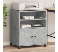 Support d imprimante avec roulettes gris béton 60x48x74 cm