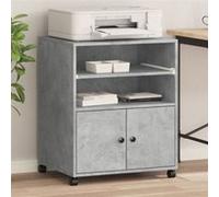 vidaXL Support d'imprimante avec roulettes gris béton 60 x 48 x 74 cm