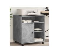 vidaXL Support d'imprimante avec roulettes Gris béton 60x50x67 cm, Table d'imprimante, Table d'imprimante d'ordinateur, Support d'imprimante avec Rangement