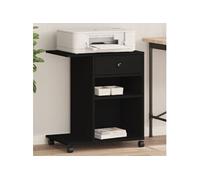 vidaXL Support d'imprimante avec roulettes Noir 60x40x68,5 cm, Table d'imprimante, Table d'imprimante d'ordinateur, Support d'imprimante avec Rangement