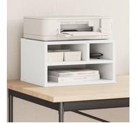 vidaXL Support d'imprimante 40x32x22,5 cm bois d'ingénierie blanc avec rangement