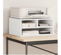 vidaXL Support d'imprimante 49x40x22,5 cm bois d'ingénierie blanc avec rangement
