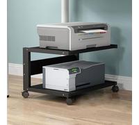 Support d’Imprimante Support d'imprimante à 2 niveaux sous le bureau avec roulettes, étagère de rangement de bureau for maison mobile for livres, télécopieur, scanner, bureau à domicile(04)