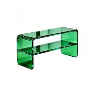 Support D'affichage Acrylique à 2 Étages, Rangement Tasses Thé Poli Résistant aux Rayures, Structure U Sans Assemblage pour Thé Figurines Maquillage(Green,50cm/19.7in)