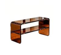 Support D'affichage Acrylique à 2 Étages, Rangement Tasses Thé Poli Résistant aux Rayures, Structure U Sans Assemblage pour Thé Figurines Maquillage(Brown,40cm/15.8in)