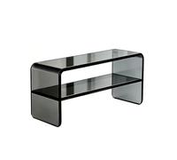 Support D'affichage Acrylique à 2 Étages, Rangement Tasses Thé Poli Résistant aux Rayures, Structure U Sans Assemblage pour Thé Figurines Maquillage(Gray,40cm/15.8in)