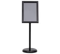 Support d'affiche A3 sur pied en alliage d'aluminium noir réglable pour vitrine magasin boutique comptoir exposition commerce détail avec film PVC protection affichage rotatif