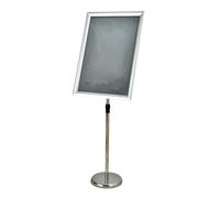 Support d'affiche robuste, présentoir de Menu réglable, sur pied avec Base pour publicités, avis de vente, signalisation A2 Silver Right-angle style
