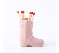 Support d'allumettes en céramique avec gâche pour bottes de cowboy - Décoration d'intérieur pour cuisine, cheminée, salle de bain, chambre à coucher (sans allumettes)