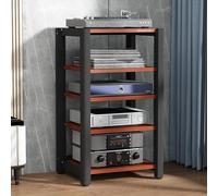 Support d'amplificateur rackable multiniveaux de Style Ouvert, Meuble HiFi AV avec Porte-CD et Rangement, protège et Range Vos précieuses Collections de Musique, de Films et de Jeux vidéo (C