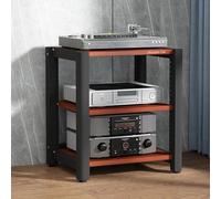 Support d'amplificateur rackable multiniveaux de Style Ouvert, Meuble HiFi AV avec Porte-CD et Rangement, protège et Range Vos précieuses Collections de Musique, de Films et de Jeux vidéo (C