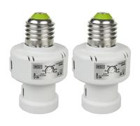 Support d'ampoule Maclean E27 max. 100W avec détecteur de crépuscularité minuterie blanc MCE21W 2 pièces