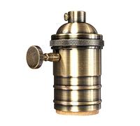 Support d'ampoule rétro Edison en aluminium antique avec interrupteur rotatif pour luminaires E26/E27 (bronze vert)