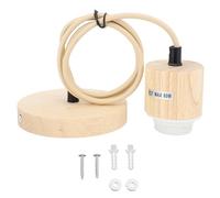 Support D'ampoule Suspendu en Bois, Support de Lampe en Bois de Bouleau Vintage avec Câble de 1 M, Compatible avec les Ampoules E27/E26, Installation Câblée, pour la Décoration
