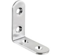 Support d'angle à angle droit à 90 degrés en acier inoxydable, attelle en métal en L pour renforcement des meubles, support d'étagère, plaques de table et fixations de bricolage 5pcs argent