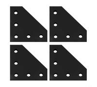 Support d'angle en aluminium avec 5 trous pour une connexion sécurisée à 90 degrés à l'aide des vis et écrous fournis (noir)