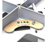 Support d'angle pour écran, en Bois Massif - Organiseur de Bureau Naturel pour Ordinateur Portable, écran, Ordinateur et imprimante - Étagère d'angle de Bureau, Hauteur 7,6 cm, Design compac